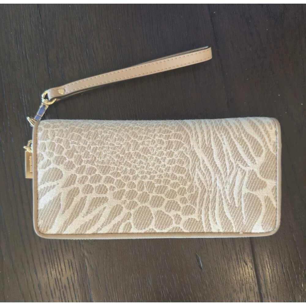 New MICHAEL KORS Jet Set Travel Large Continental Wallet Camel Multi Zip Around